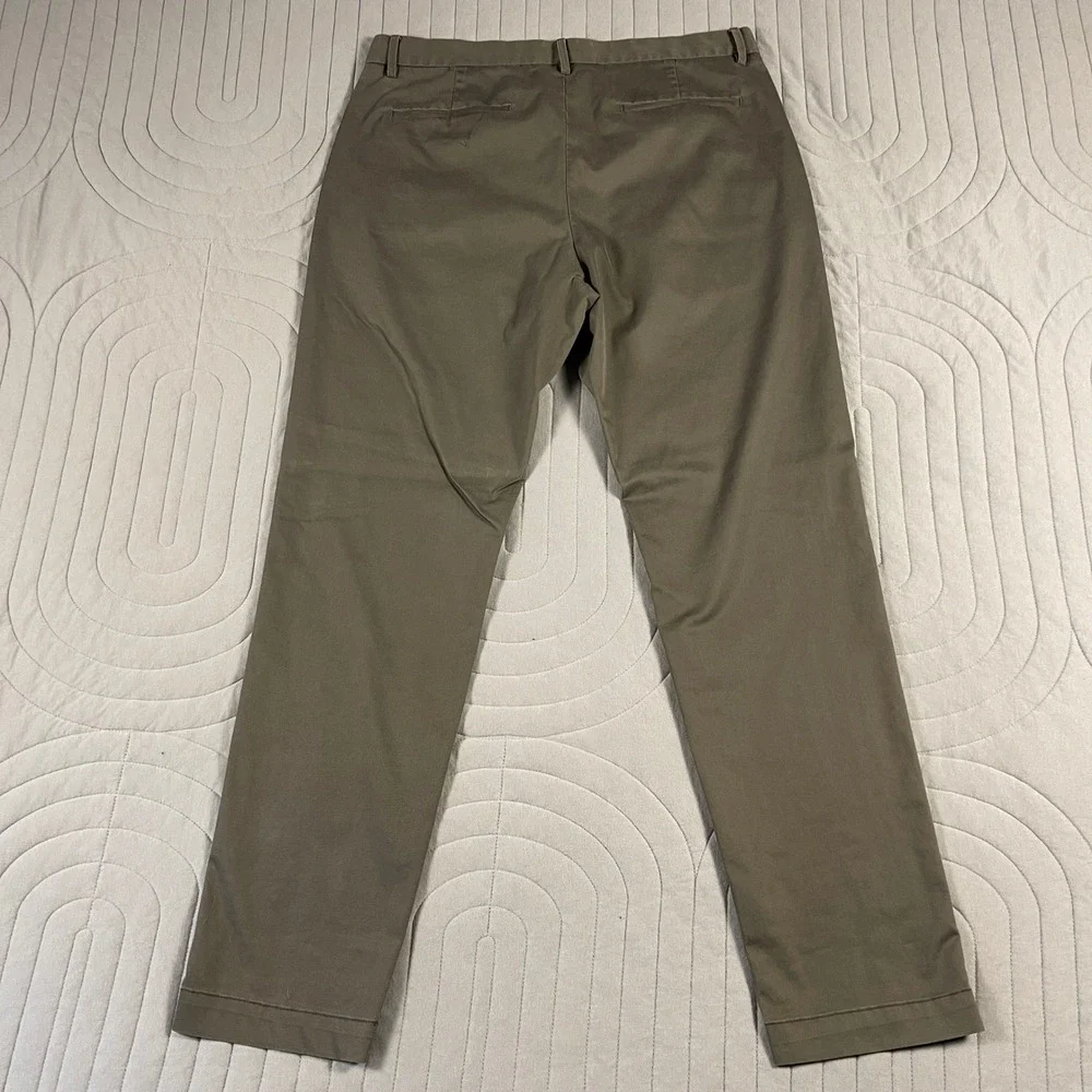Banana Republic Mens Slim Fit Chino Pants 34x32 Olive Khaki Stretch Cotton Blend